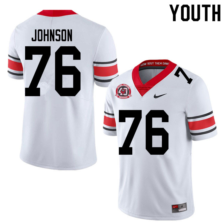 2020 Youth #76 Miles Johnson Georgia Bulldogs 1980 National Champions 40th Anniversary College Footb - Click Image to Close